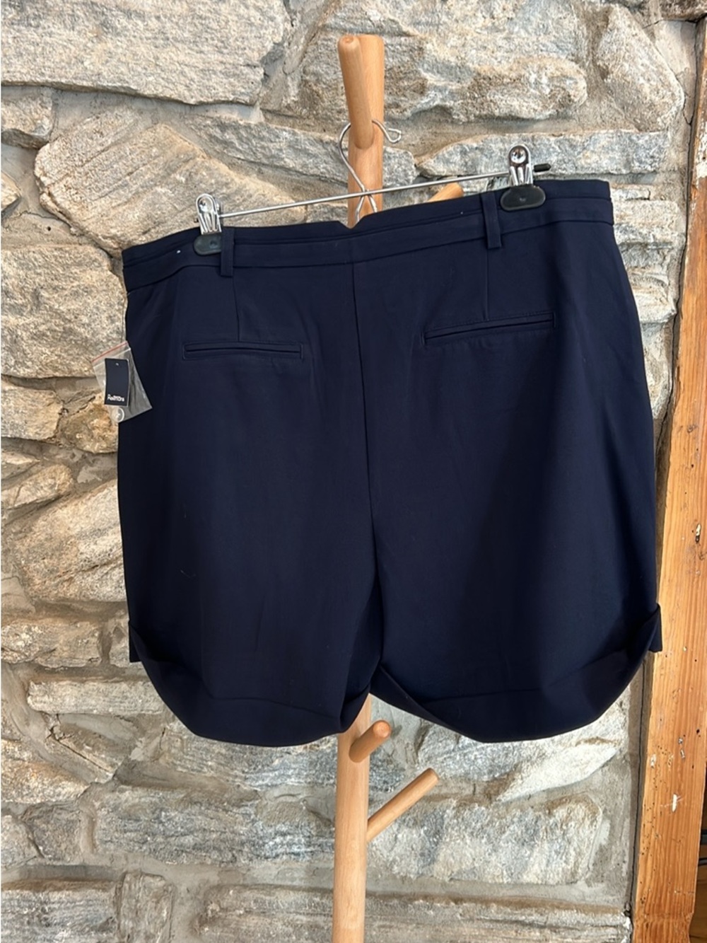 Womens Navy Dress Shorts - Classic Tailored Fit - Picture 2 of 9